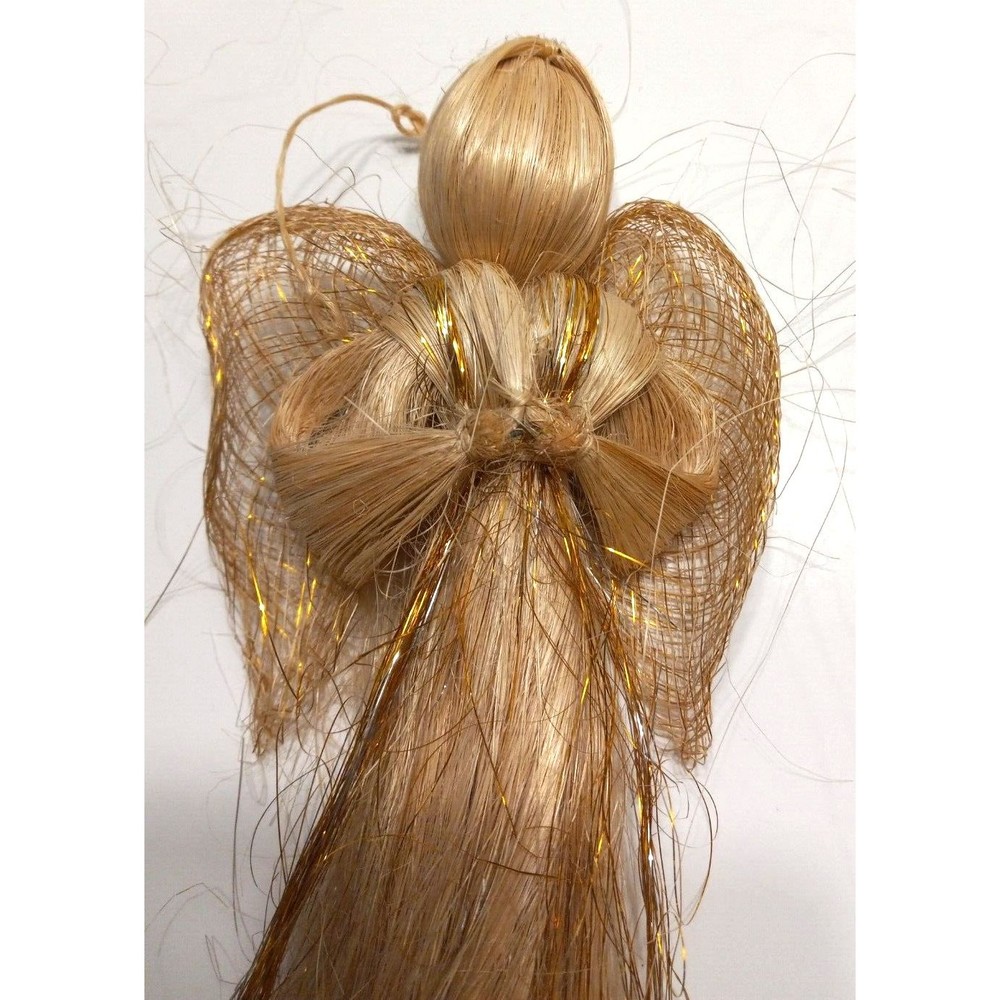 Set of 3 Straw Angel Wall Hangers Metallic Praying Hands 24, 20, 12 Inches Vtg. - Picture 5 of 8
